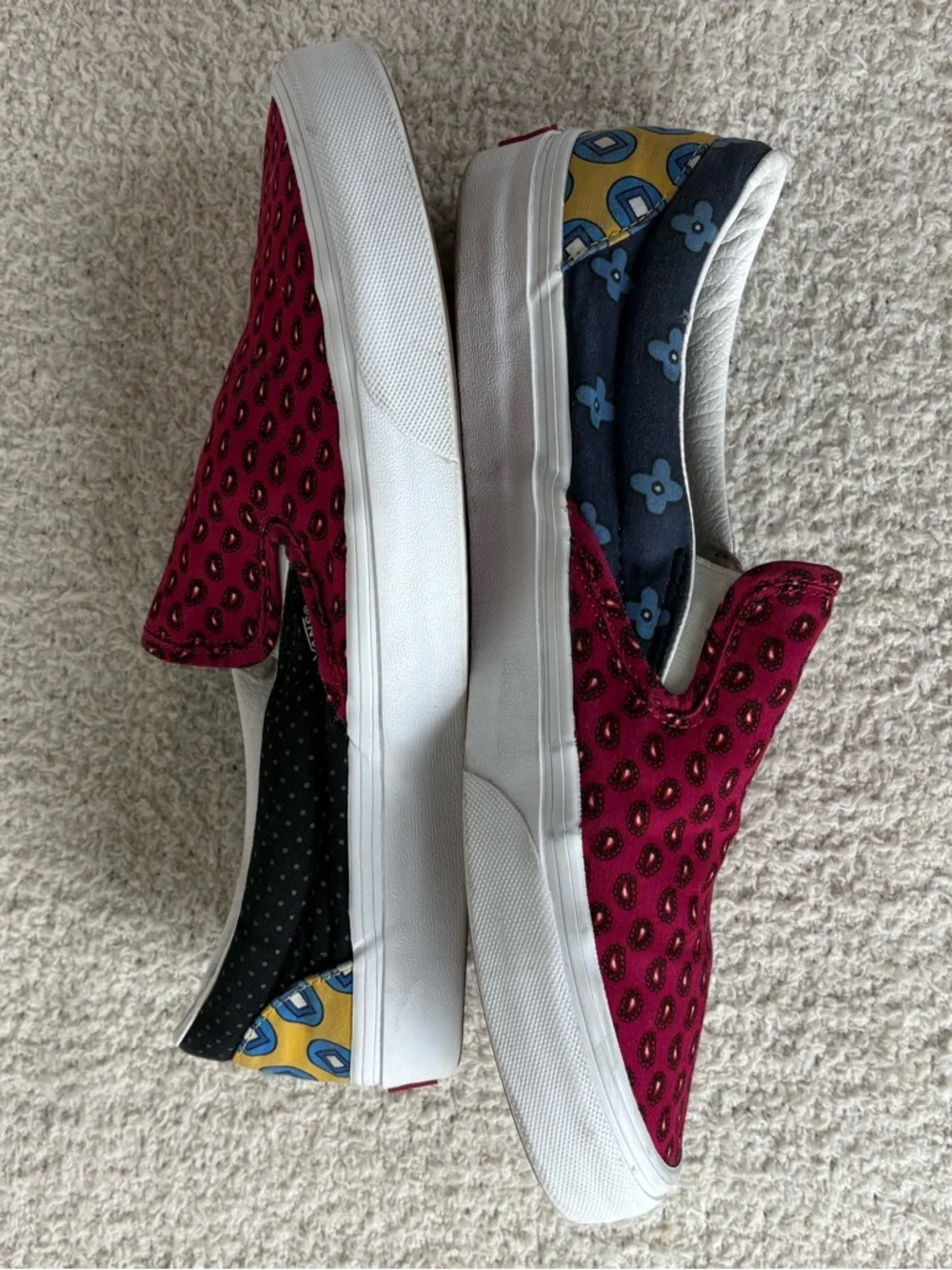 Vans Shoes M9.5 W11 Classic Slip On Tie Print Mix Black‎ Multi Casual Comfort